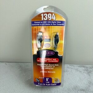 Belkin Pro Series IEEE 1394 FireWire 6-pin to 4-pin Cable 6ft F3N401-06-ICE